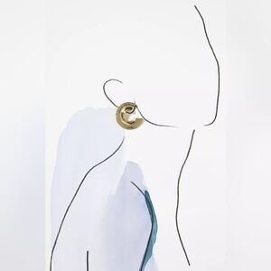 Hammered Metal Earrings 14K Gold Plated